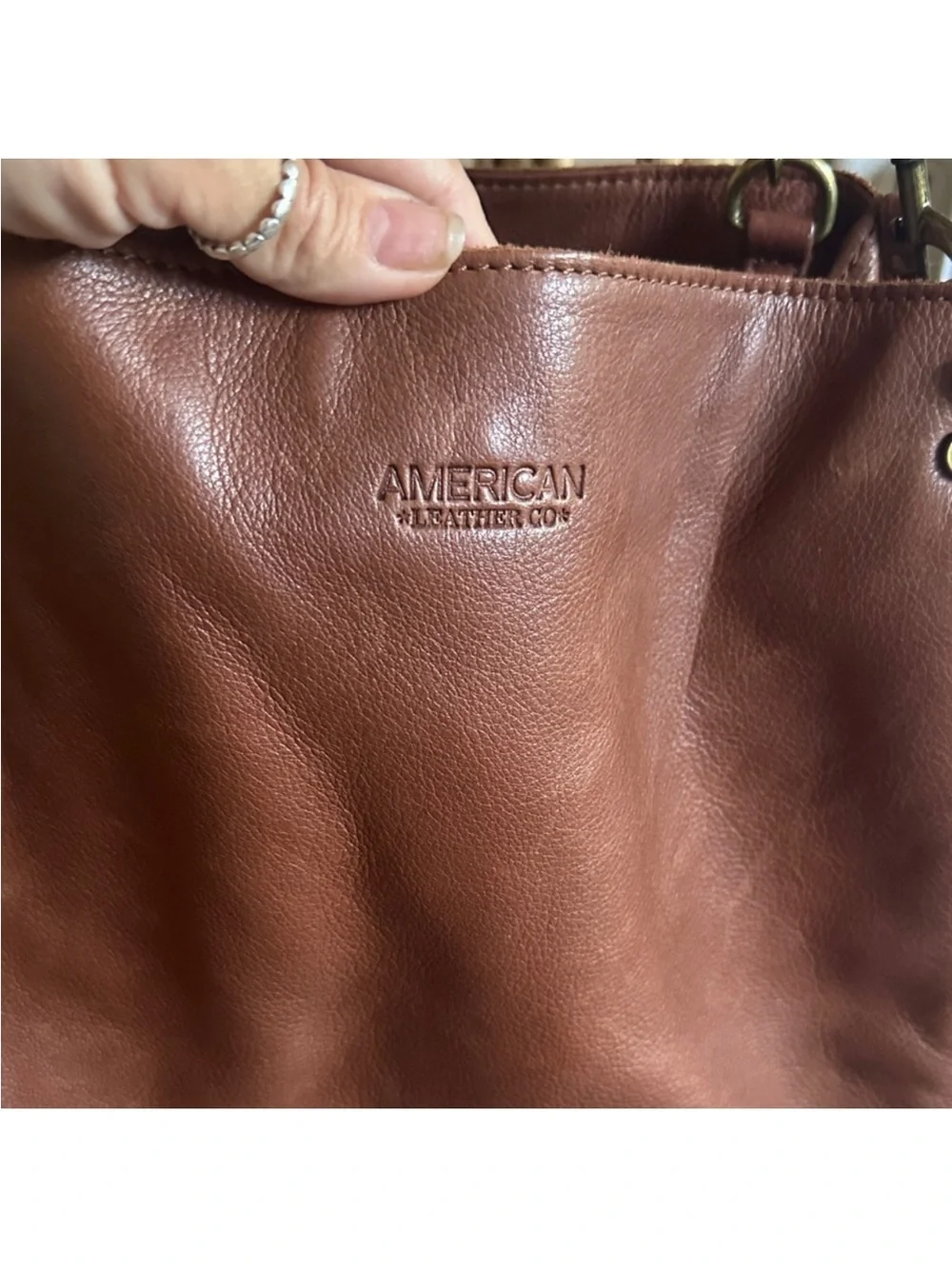American Heritage Cognac Leather Shoulder Bag